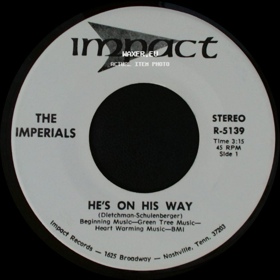 The Imperials - He's On His Way / Follow The Man With The Music side A