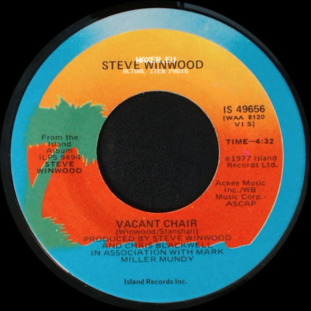 Steve Winwood - While You See A Chance / Vacant Chair side B