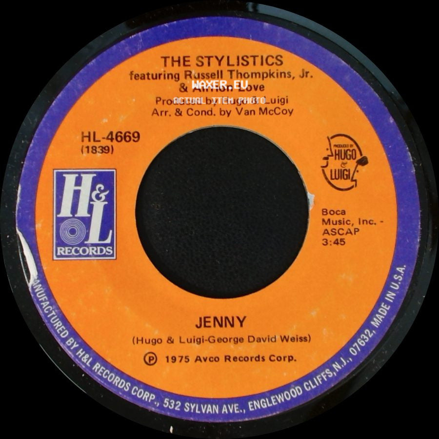 The Stylistics Featuring Russell Thompkins, Jr. & Airrion Love / The Stylistics - Jenny / Can't Help Falling In Love side A