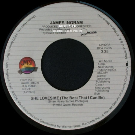 James Ingram - She Loves Me (The Best That I Can Be) / Come A Da Machine (To Take A My Place) side A