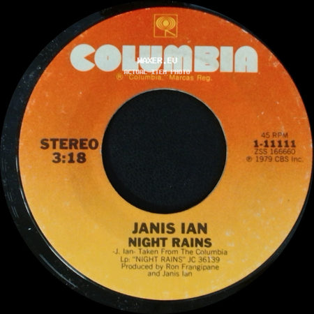 Janis Ian - Night Rains / Fly Too High (Written And Recorded For The Motion Picture "Foxes") side A
