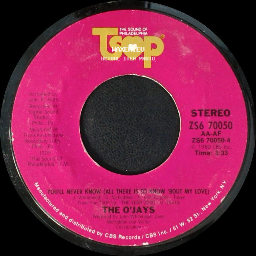The O'jays - You'll Never Know (All There Is To Know 'bout My Love) / You Won't Fail side A