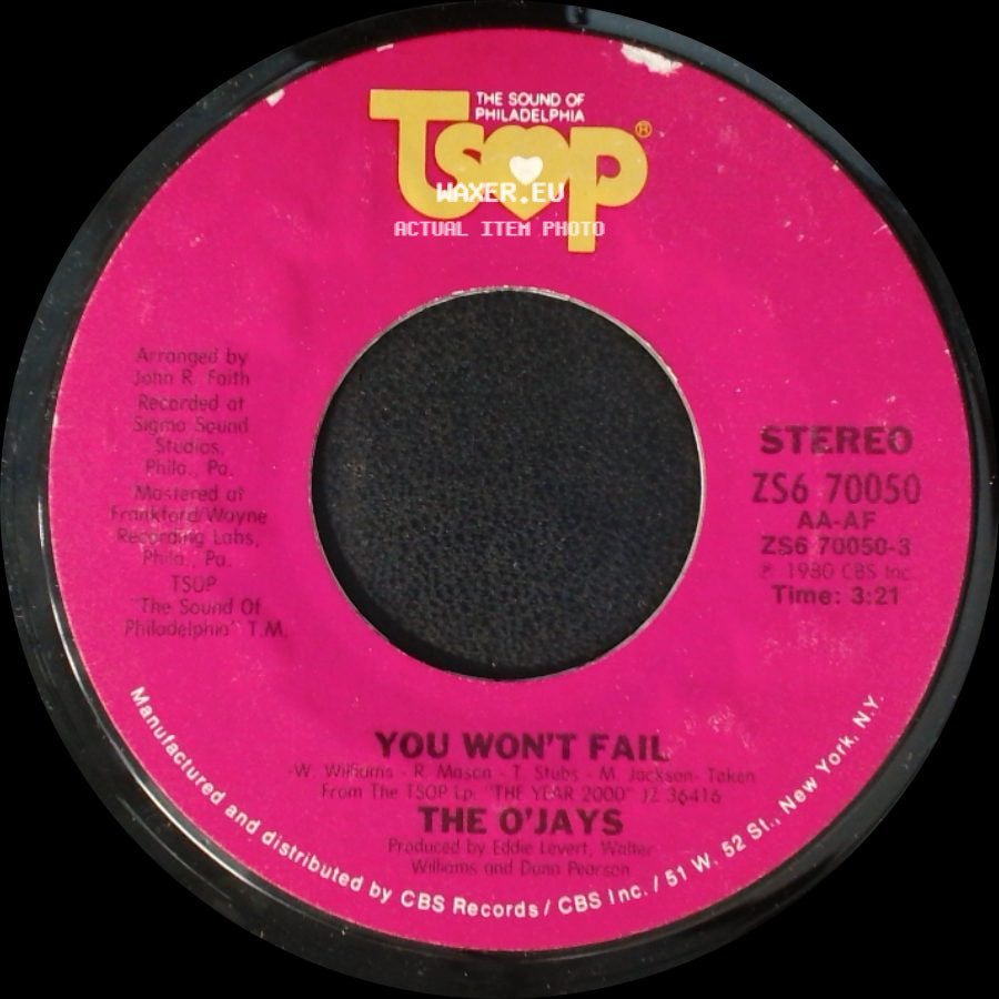 The O'jays - You'll Never Know (All There Is To Know 'bout My Love) / You Won't Fail side B
