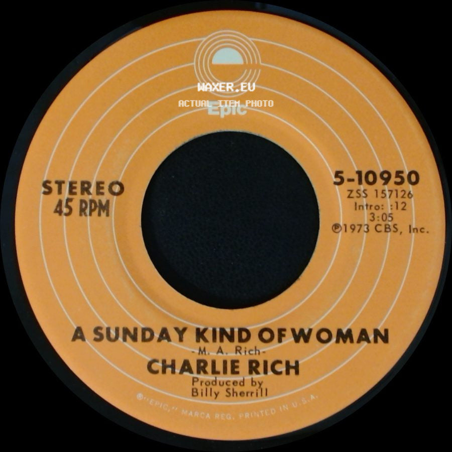 Charlie Rich - A Sunday Kind Of Woman / Behind Closed Doors side A