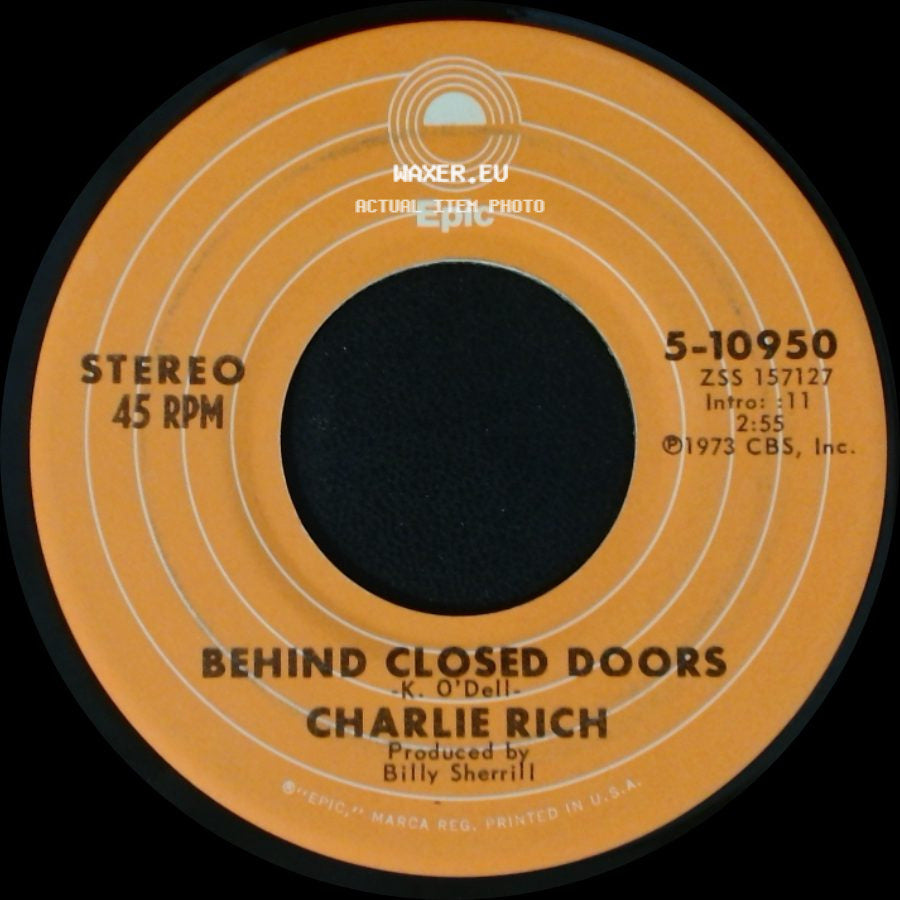 Charlie Rich - A Sunday Kind Of Woman / Behind Closed Doors side B