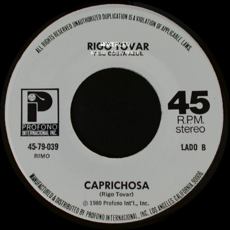 Rigo Tovar Y Su Costa Azul - Tu Decision / Caprichosa side B