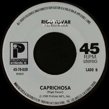 Rigo Tovar Y Su Costa Azul - Tu Decision / Caprichosa side B
