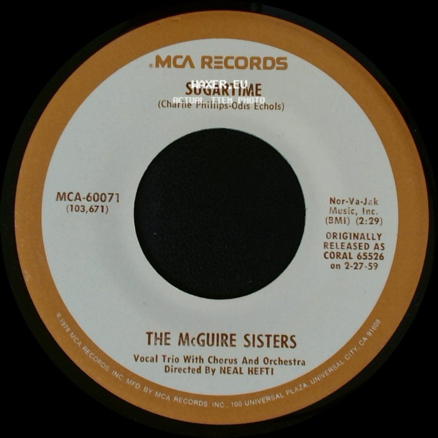 The Mcguire Sisters - Sugartime / Sincerely side A