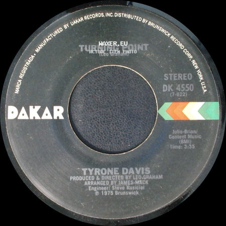 Tyrone Davis - Don't Let It Be Too Late / Turning Point side B