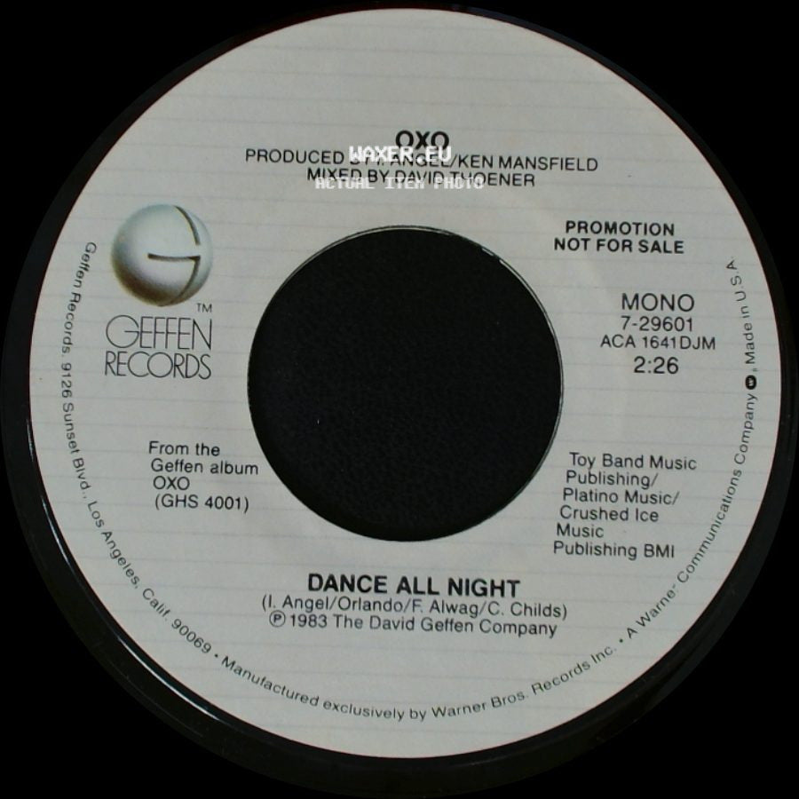 Oxo - Dance All Night / Dance All Night side B
