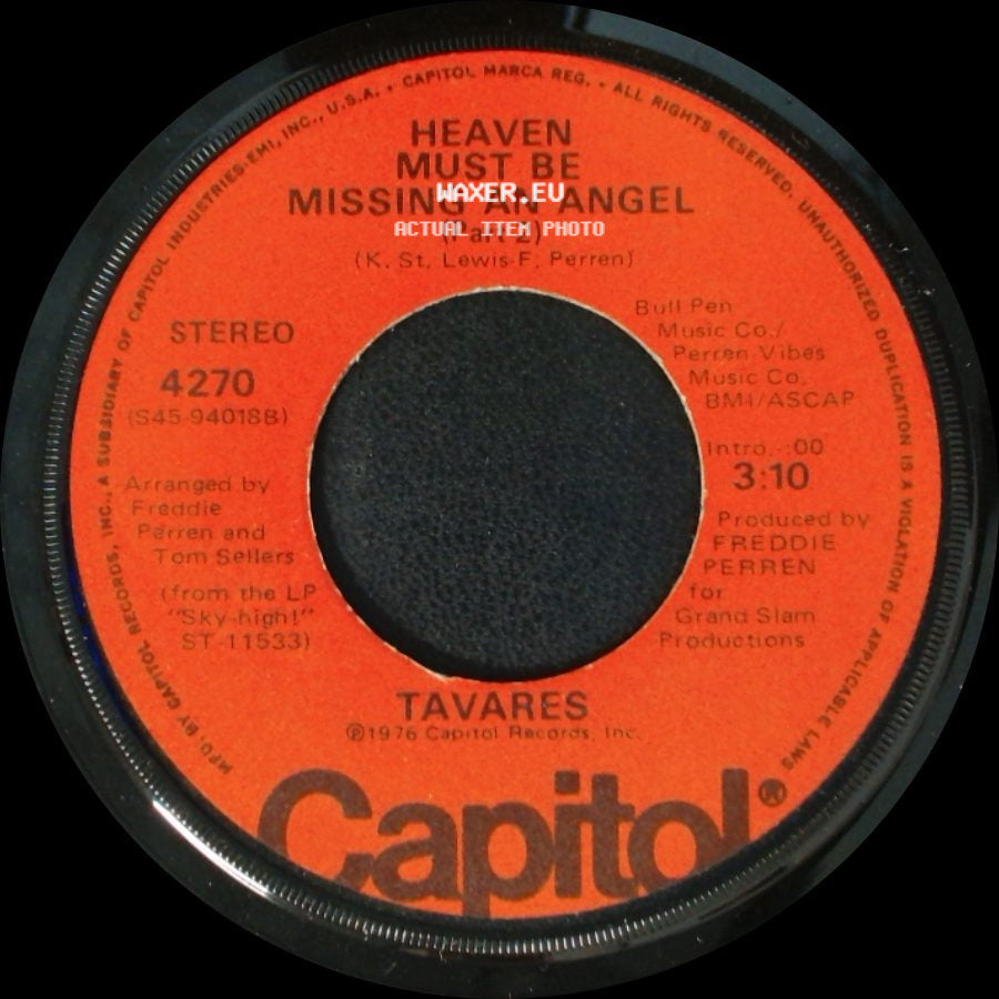 Tavares - Heaven Must Be Missing An Angel (Part 2) / Heaven Must Be Missing An Angel (Part 1) side A