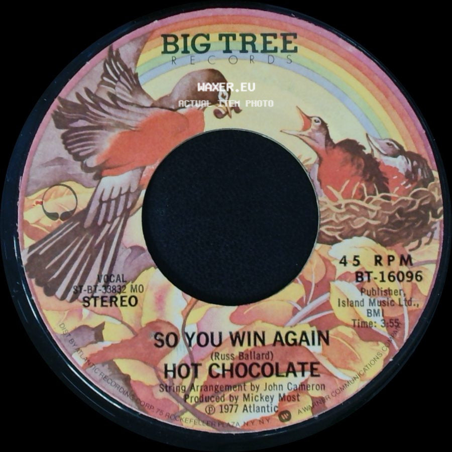 Hot Chocolate - So You Win Again / A Part Of Being With You side A