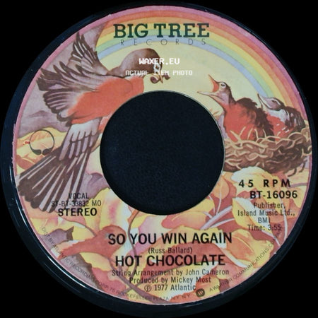 Hot Chocolate - So You Win Again / A Part Of Being With You side A