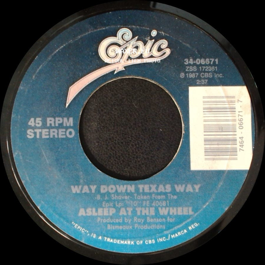 Asleep At The Wheel - String Of Pars / Way Down Texas Way side B