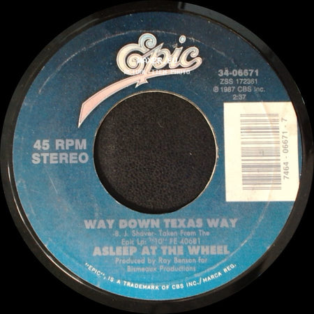 Asleep At The Wheel - String Of Pars / Way Down Texas Way side B