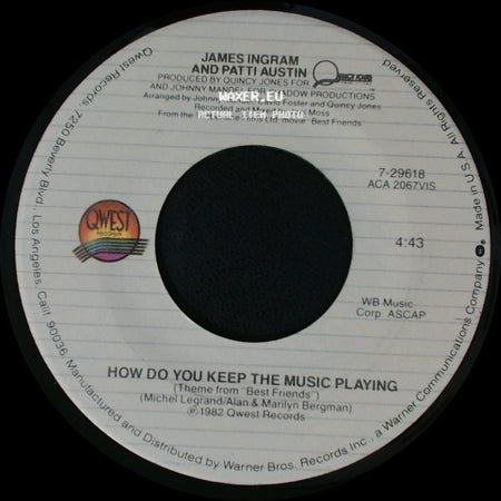 James Ingram And Patti Austin - How Do You Keep The Music Playing / How Do You Keep The Music Playing side B