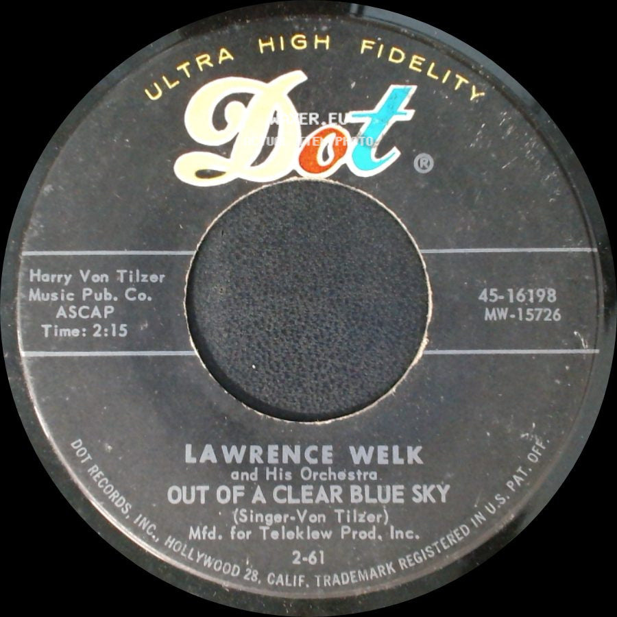 Lawrence Welk And His Orchestra - Theme From My Three Sons / Out Of A Clear Blue Sky side B