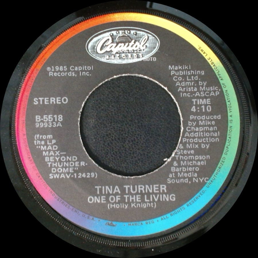Tina Turner - One Of The Living (Dub Version) / One Of The Living side B