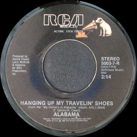 Alabama - Touch Me When We're Dancing / Hanging Up My Travelin' Shoes side B