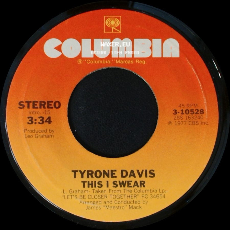 Tyrone Davis - This I Swear / Givin' Myself To You side A