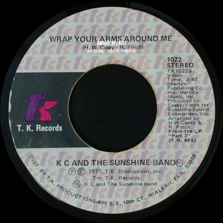 K C And The Sunshine Band - Wrap Your Arms Around Me / I'm Your Boogie Man side A