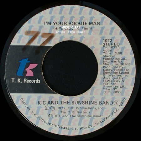 K C And The Sunshine Band - Wrap Your Arms Around Me / I'm Your Boogie Man side B