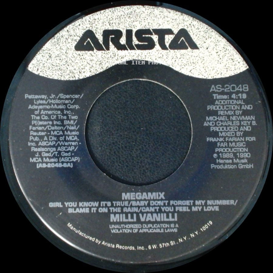Milli Vanilli - Megamix / Can't You Feel My Love side A