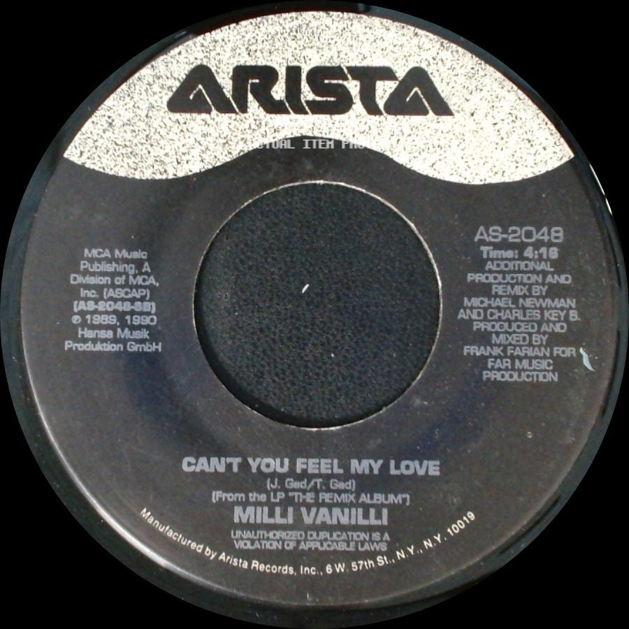 Milli Vanilli - Megamix / Can't You Feel My Love side B