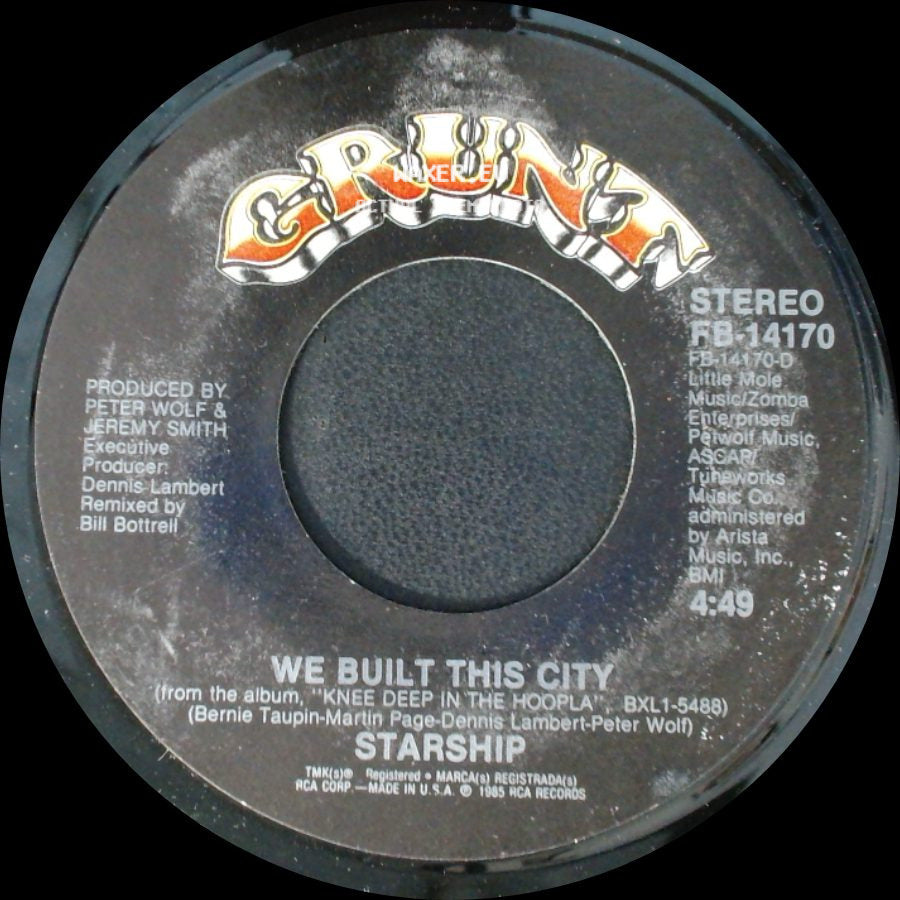 Starship - We Built This City / Private Room (Instrumental) side A