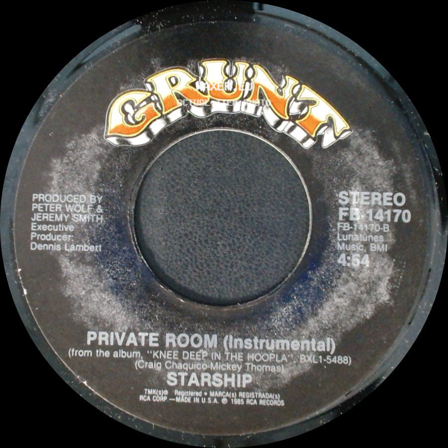 Starship - We Built This City / Private Room (Instrumental) side B