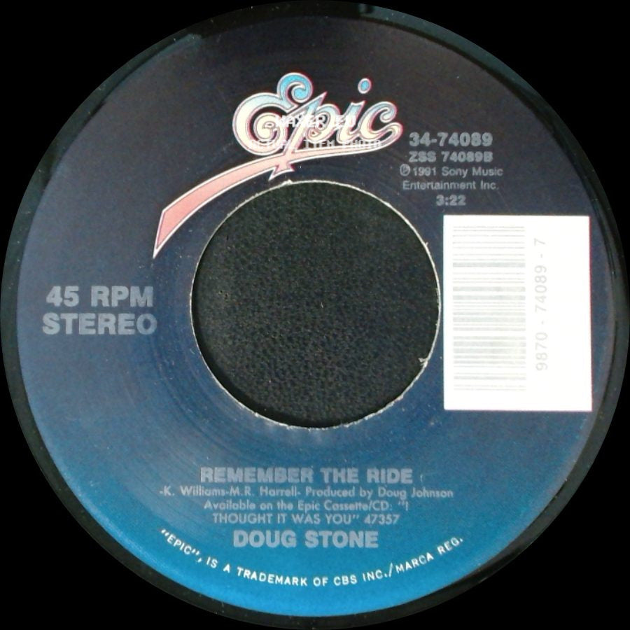 Doug Stone - A Jukebox With A Country Song / Remember The Ride side B
