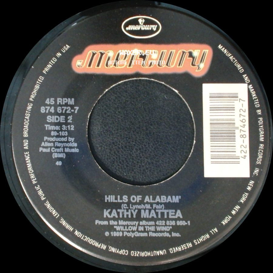 Kathy Mattea - Burnin' Old Memories / Hills Of Alabam' side B