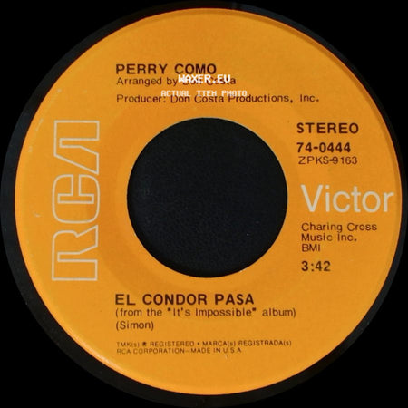 Perry Como - El Condor Pasa / I Think Of You side A