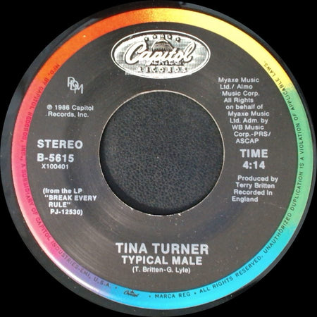 Tina Turner - Typical Male / Don't Turn Around side A