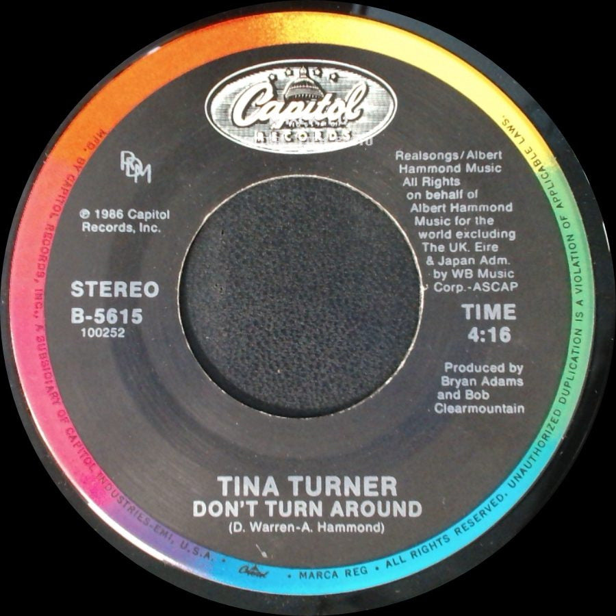 Tina Turner - Typical Male / Don't Turn Around side B