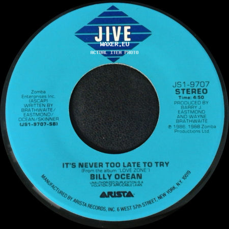 Billy Ocean - It's Never Too Late To Try / The Colour Of Love side A