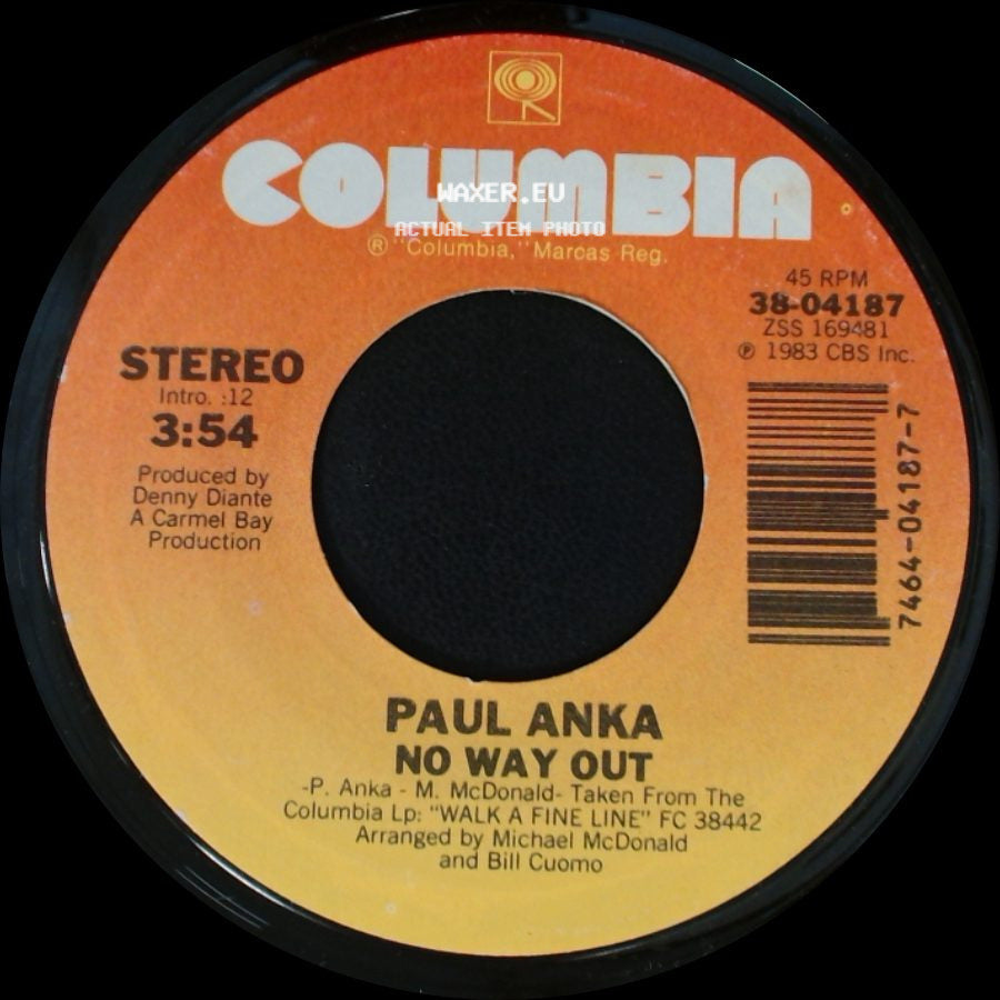 Paul Anka - No Way Out / Gimme The Word (Duet With Karla Devito) side A