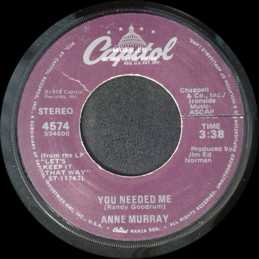 Anne Murray - I Still Wish The Very Best For You / You Needed Me side B