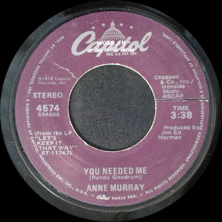 Anne Murray - I Still Wish The Very Best For You / You Needed Me side B
