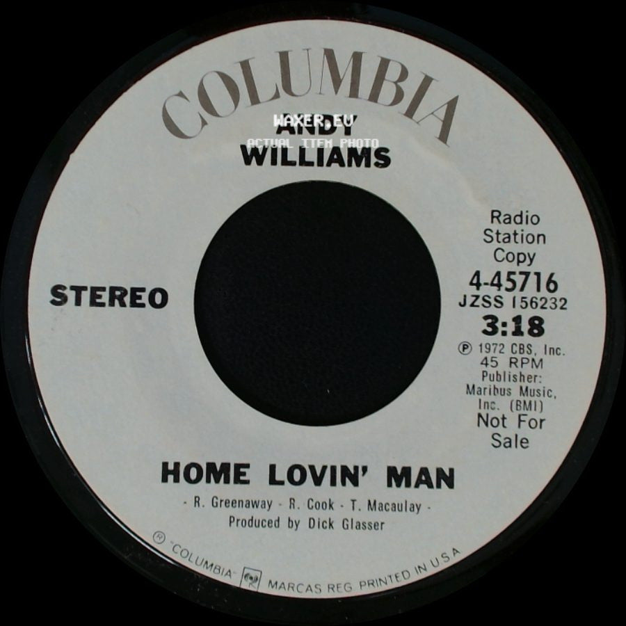Andy Williams - Home Lovin' Man / Who Was It? side A