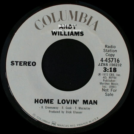 Andy Williams - Home Lovin' Man / Who Was It? side A