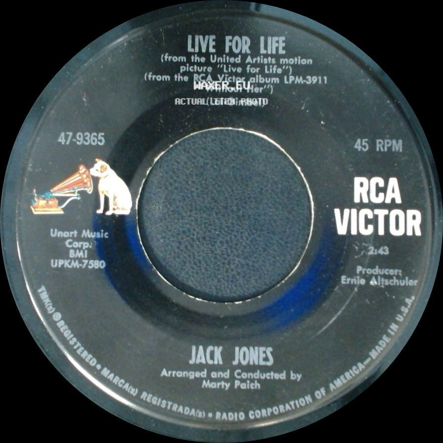 Jack Jones - That Tiny World / Live For Life side B