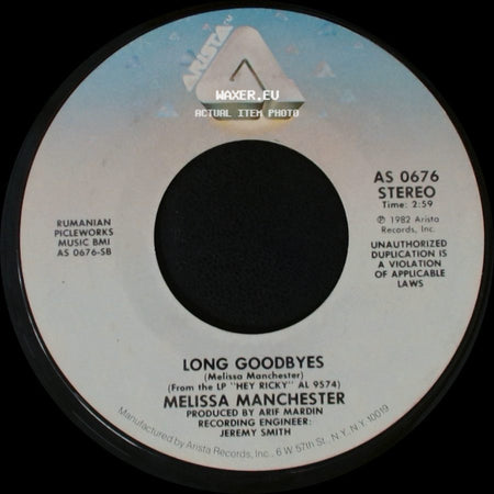 Melissa Manchester - You Should Hear How She Talks About You / Long Goodbyes side B