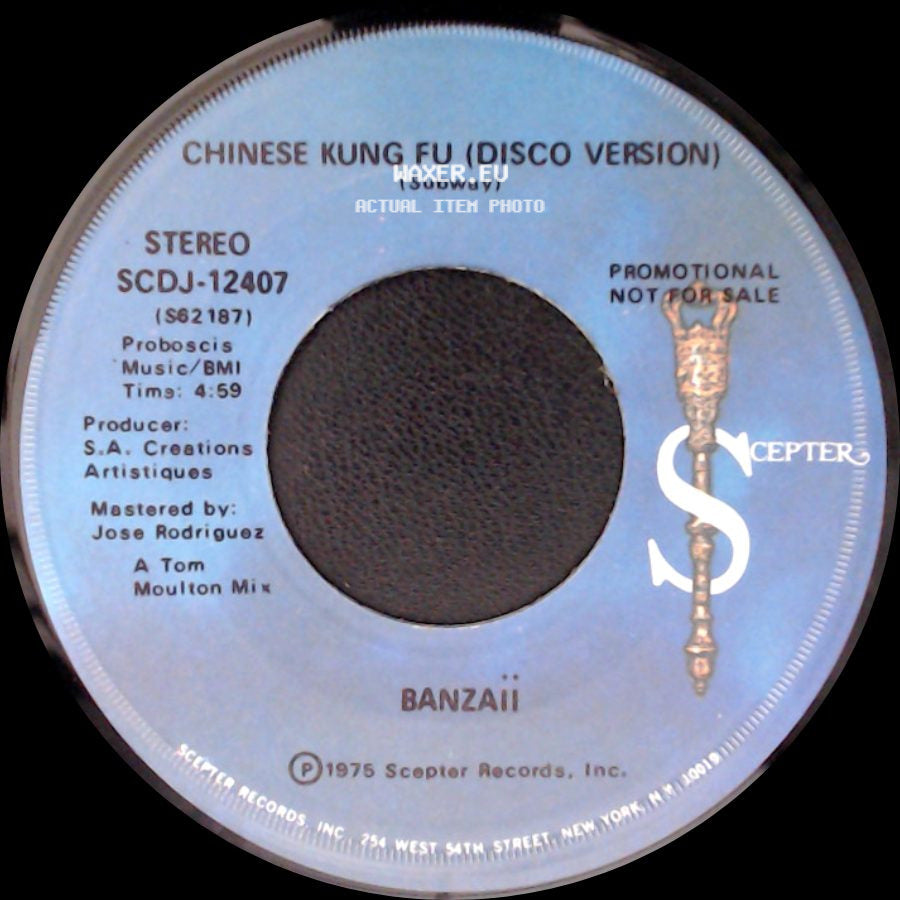 Banzaii - Chinese Kung Fu (Subway) / Chinese Kung Fu (Disco Version) side B