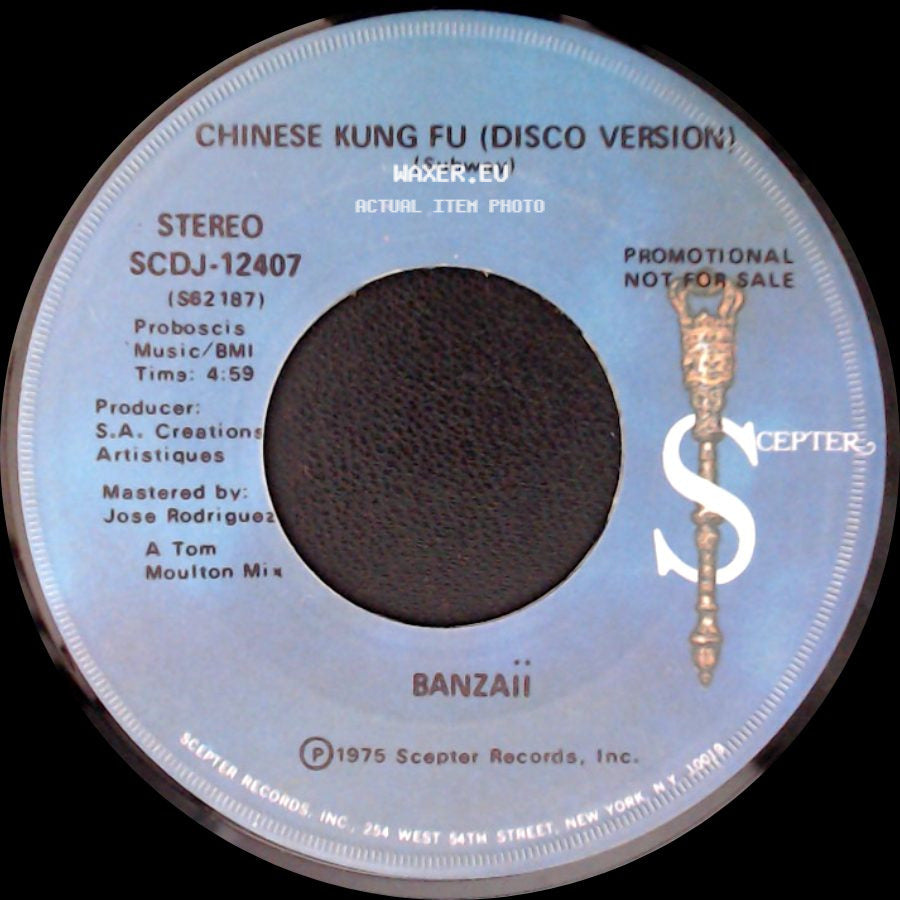 Banzaiì - Chinese Kung Fu (Subway) / Chinese Kung Fu (Disco Version) side B
