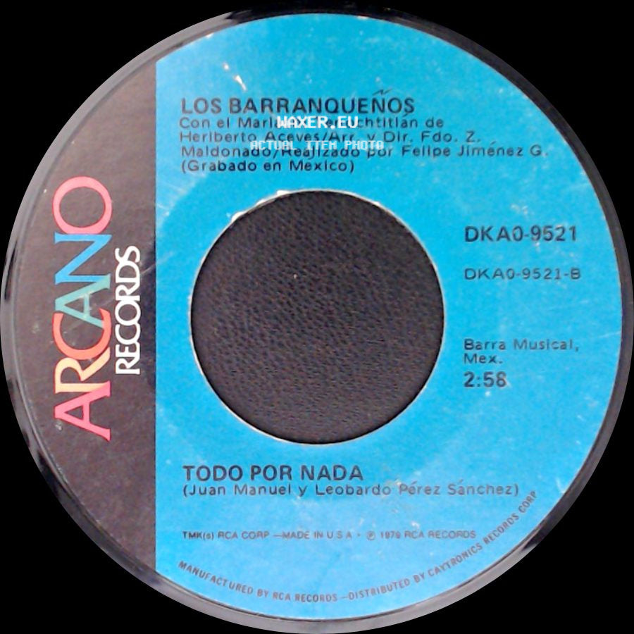 Los Barranqueños - Chiquitita / Todo Por Nada side B