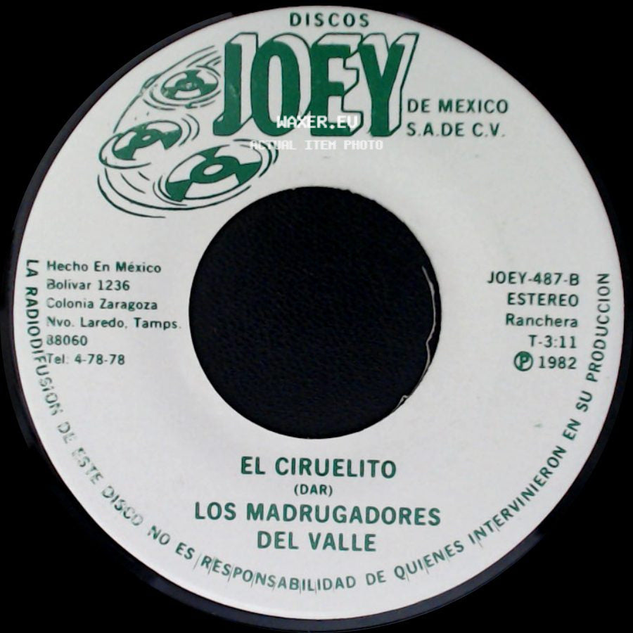 Los Madrugadores Del Valle - Yo A Mi Padre Lo Mate / El Ciruelito side B
