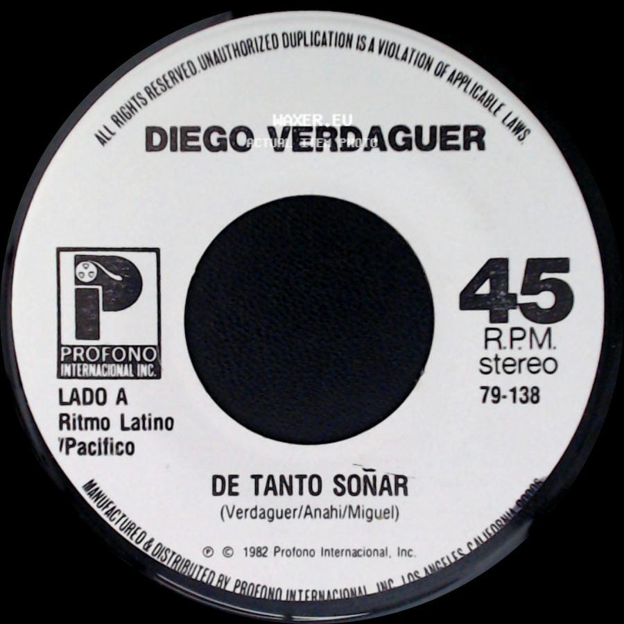 Diego Verdaguer - De Tanto Soñar / Dejame Que Te Quiera side A
