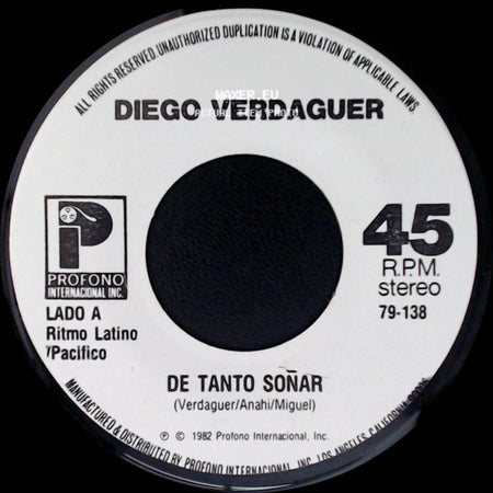 Diego Verdaguer - De Tanto Soñar / Dejame Que Te Quiera side A
