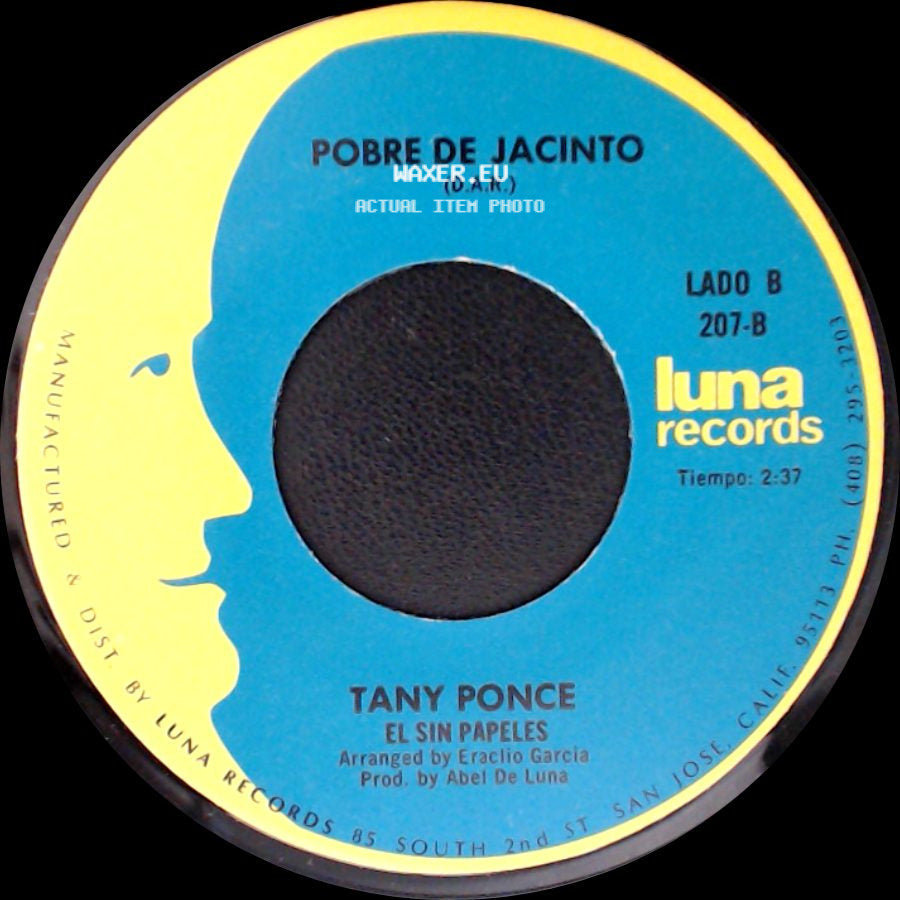 Tany Ponce - Por Venir De Contrabando / Pobre De Jacinto side B